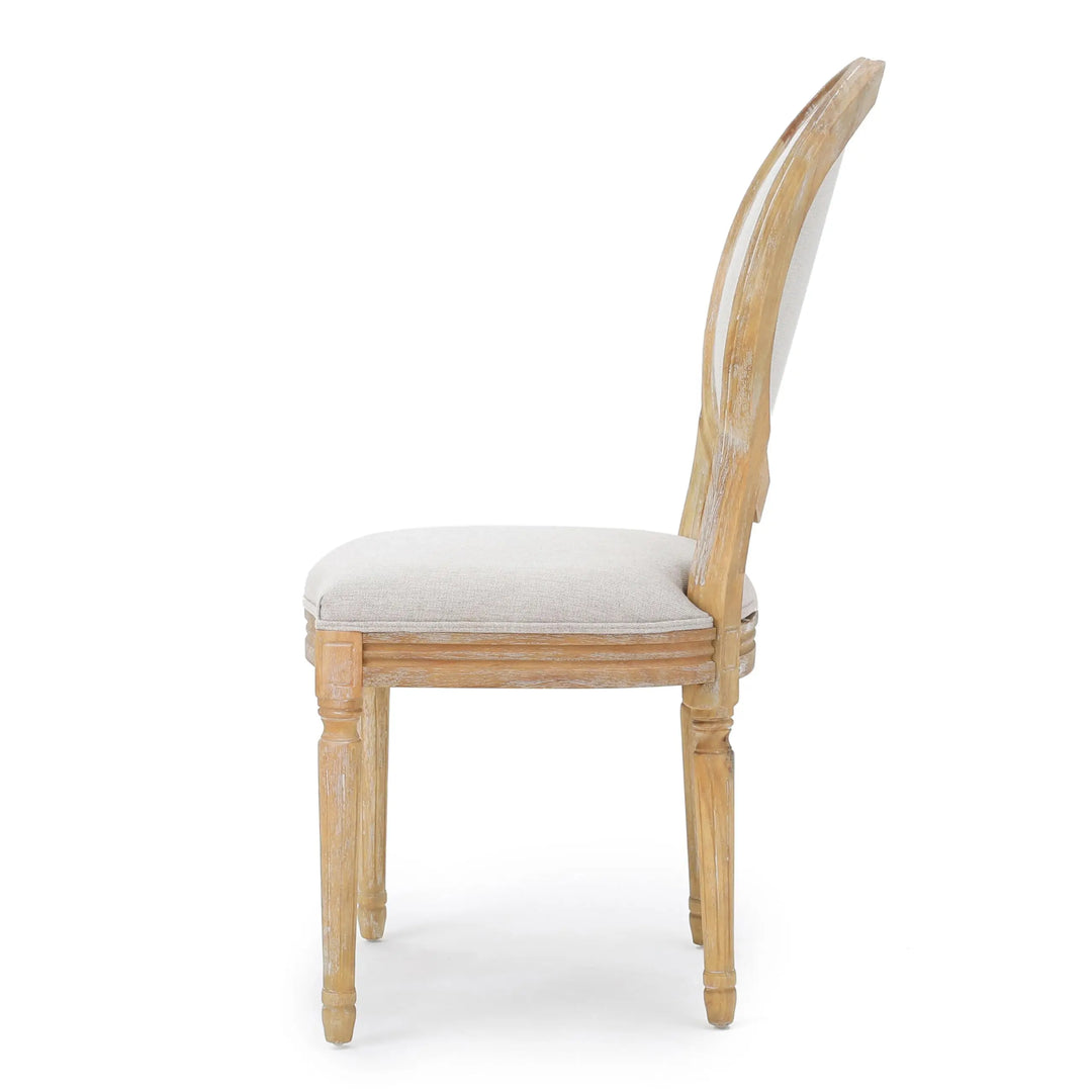 Christopher Knight Home Phinnaeus Polyester Beige Fabric Dining Chair, Set of 2