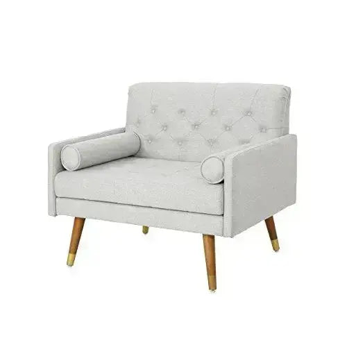 Christopher Knight Mid-Century Modern Club Chair - Light Gray, Natural