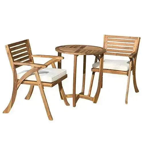 Christopher Knight Outdoor Wooden Patio Furniture Bistro 3-Piece Set