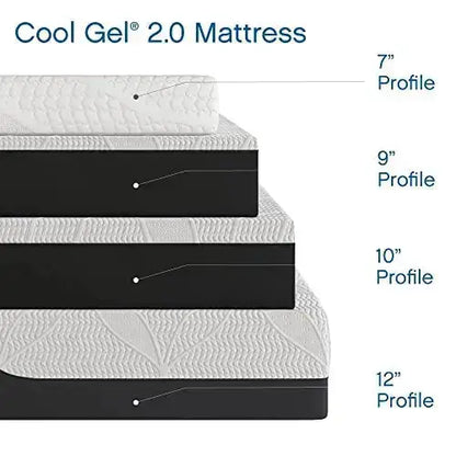 Classic Brands Cool Gel Chill Memory Foam Mattress, 14" with 2 BONUS Pillows