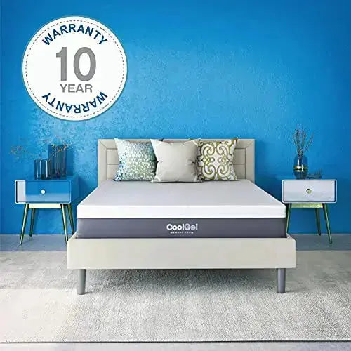 Vibe Gel Memory Foam Mattress, 12-Inch CertiPUR-US Certified Bed-in-a-Box,  Queen, White
