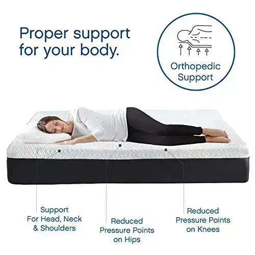 Classic Brands Memory Foam Mattress, Cool Gel Ventilated Bed-in-a-Box, 12"