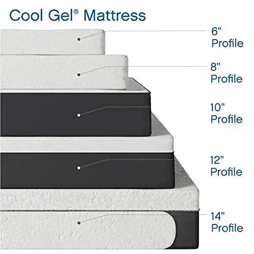 Classic Brands Memory Foam Mattress, Cool Gel Ventilated Bed-in-a-Box, 12"