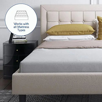 Classic Brands Mornington Upholstered Platform Bed - Linen Classic Brands