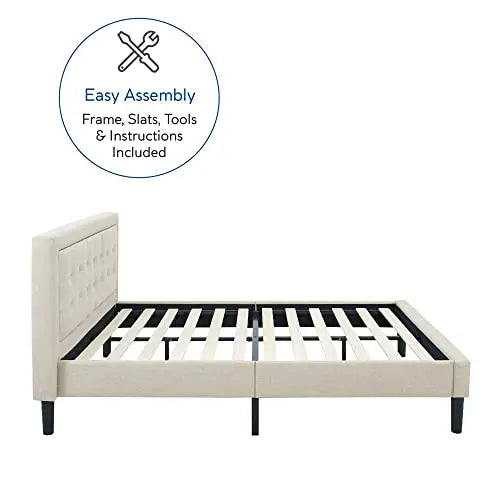 Classic Brands Mornington Upholstered Platform Bed - Linen Classic Brands