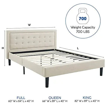 Classic Brands Mornington Upholstered Platform Bed - Linen Classic Brands