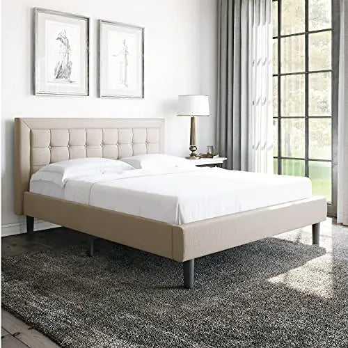 Classic Brands Mornington Upholstered Platform Bed - Linen Classic Brands