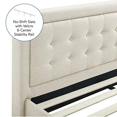 Classic Brands Mornington Upholstered Platform Bed - Linen Classic Brands