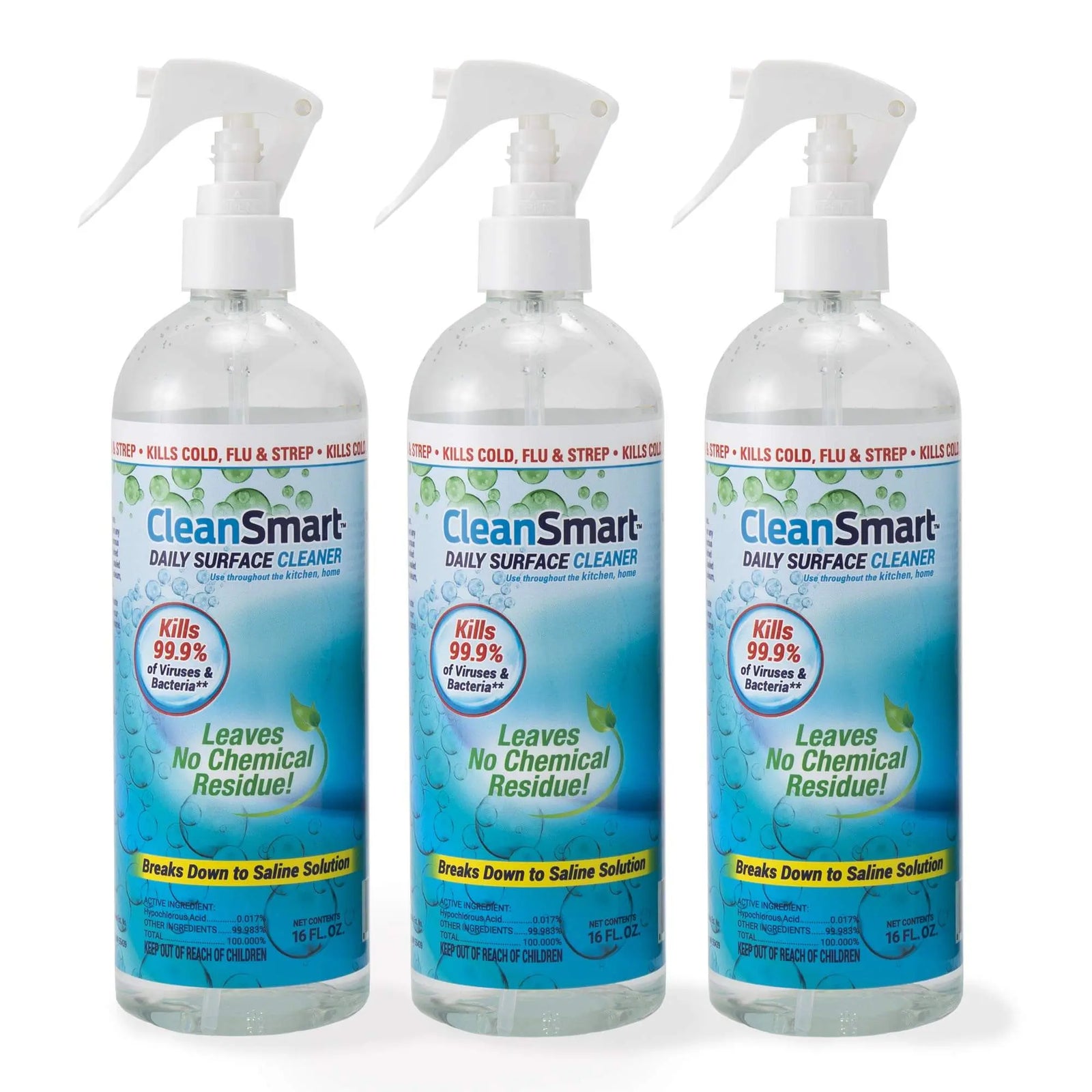 CleanSmart Disinfectant Spray, Kills 99.9% Germs - Pack of 3 