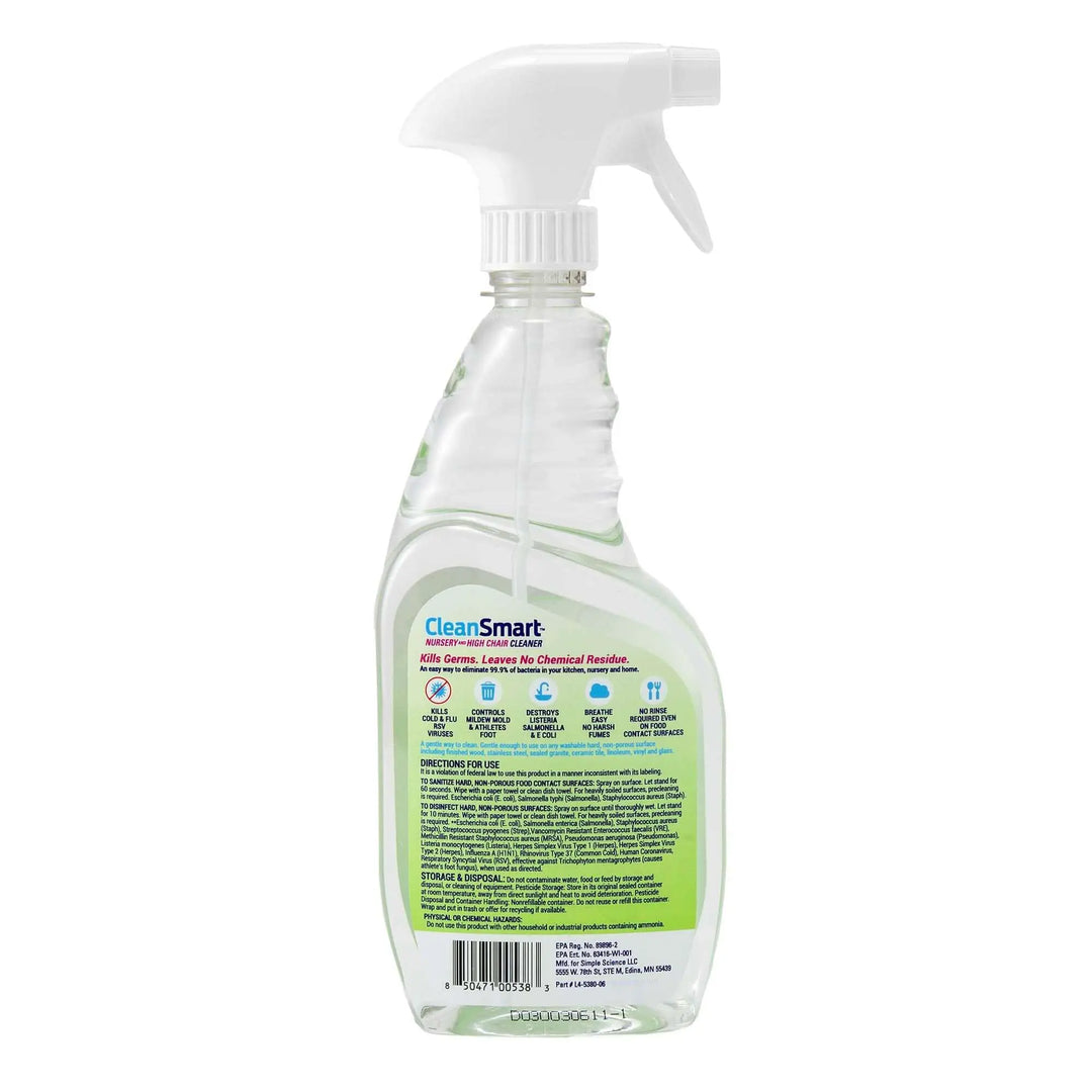 CleanSmart Nursery & High Chair Cleaner, 23 Ounce Bottle - Pack of 2 