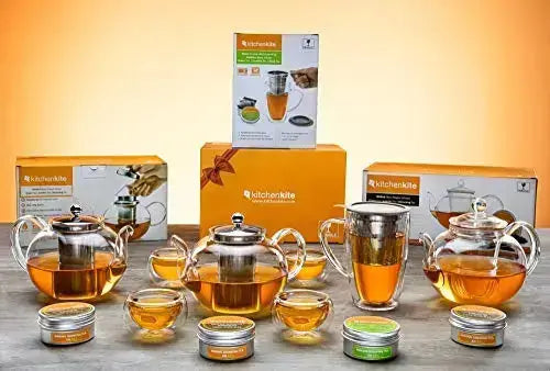 Glass Teapot with Removable Infuser Stovetop Safe Tea Kettle Heat Resistant