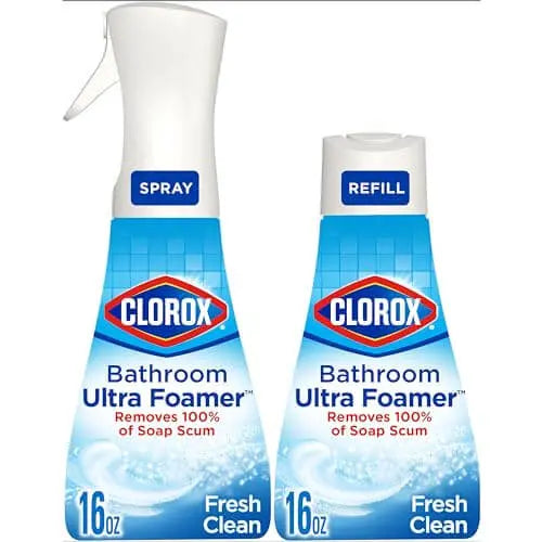 Clorox Bathroom Ultra Foamer, Fresh Clean, 1 Spray, 1 Refill, 16 Fl Oz Each 