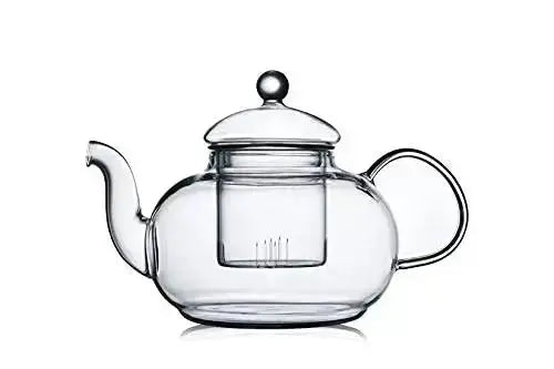 CnGlass Glass Teapot with Infuser, Stovetop Safe, 33.8 oz - Clear