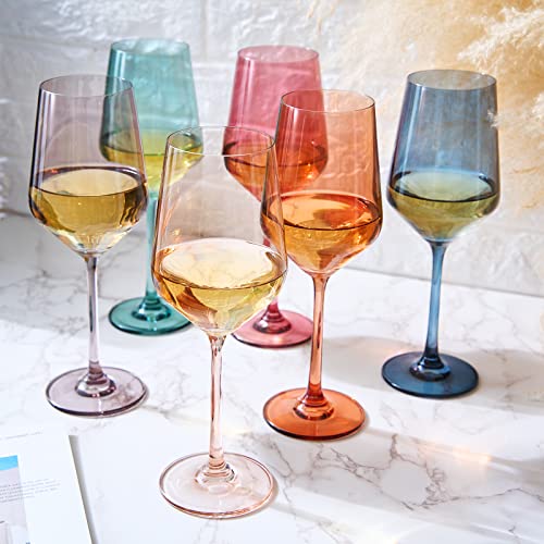 The Wine Savant Colored Crystal Wine Glass Set