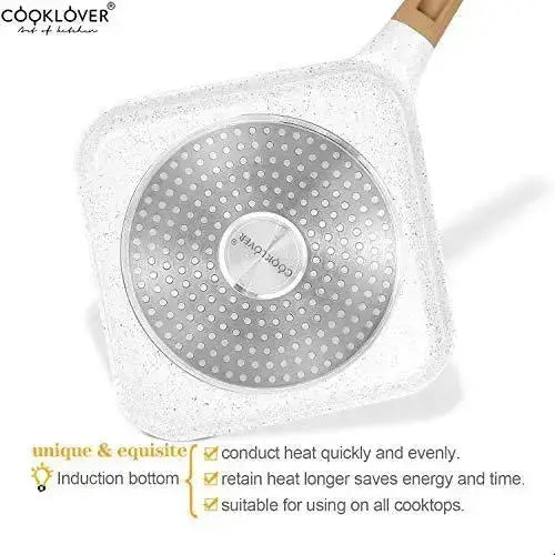 COOKLOVER Non-Stick Cookware 15-PC Set w/ Cooking Utensil Pack - White