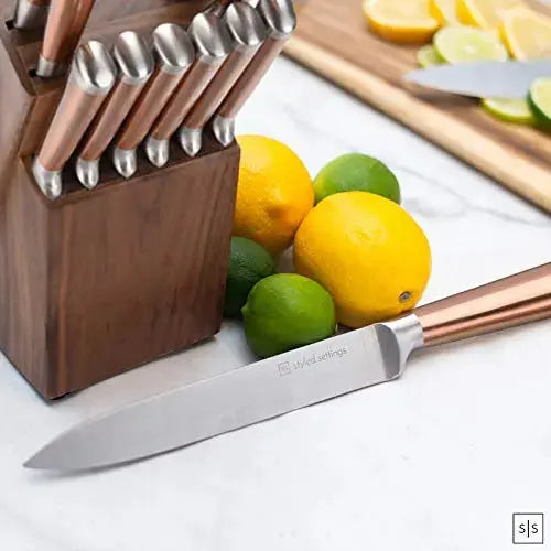 STYLED SETTINGS Copper Kitchen Knife Set