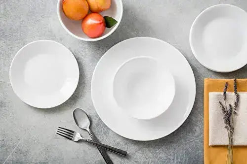 Corelle Dinnerware Chip Resistant 18-Piece Set, Serves 6 - Winter Frost White