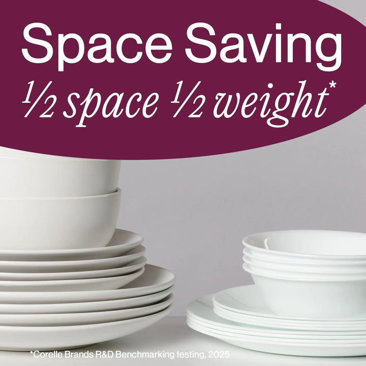 Corelle Vitrelle 18-Piece Dinnerware Set, Service for 6, Mystic Gray