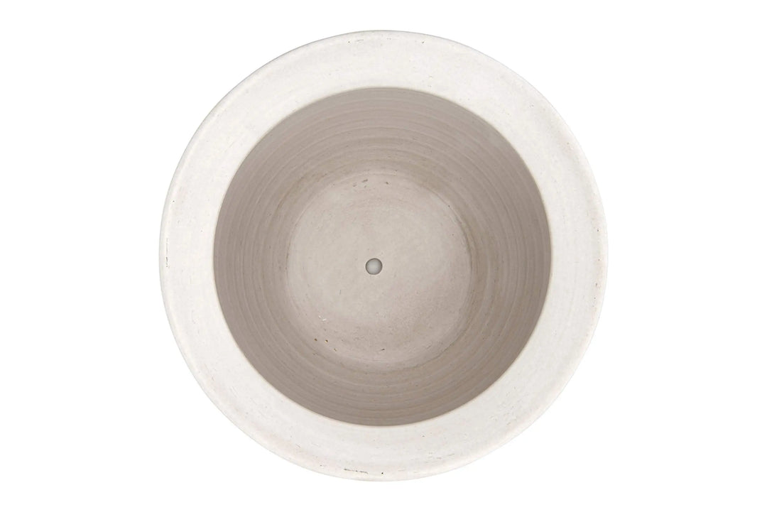 Creative Co-Op Large Matte White Embossed Stoneware Planter