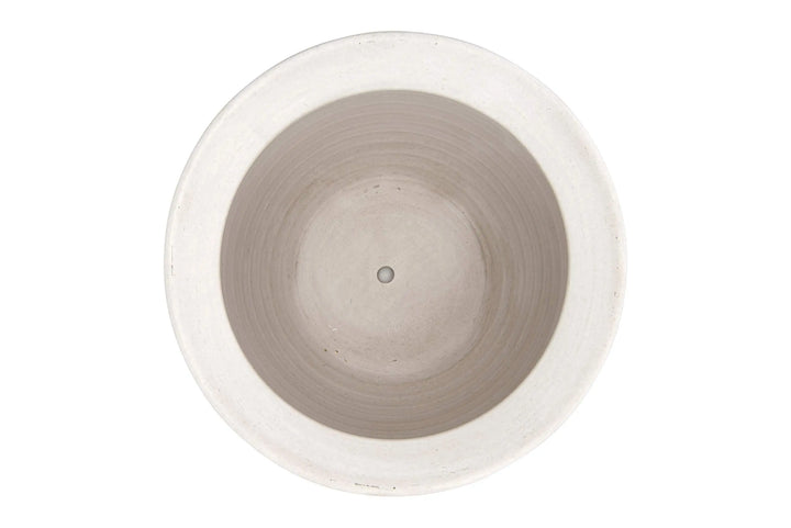 Creative Co-Op Large Matte White Embossed Stoneware Planter