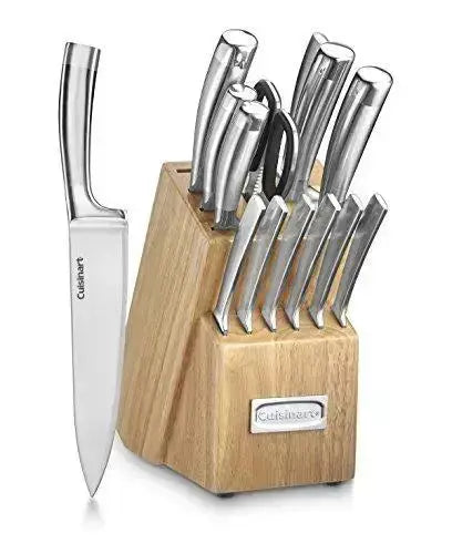 Cuisinart Stainless Steel Kitchen Knife Block Set, 15-PC - Silver