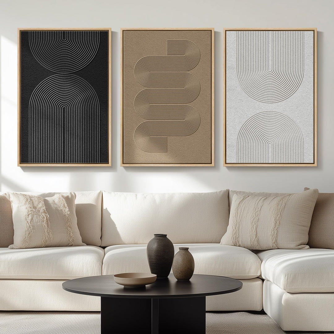 Cuspin 3-Piece Abstract Canvas Wall Art, 24x36 