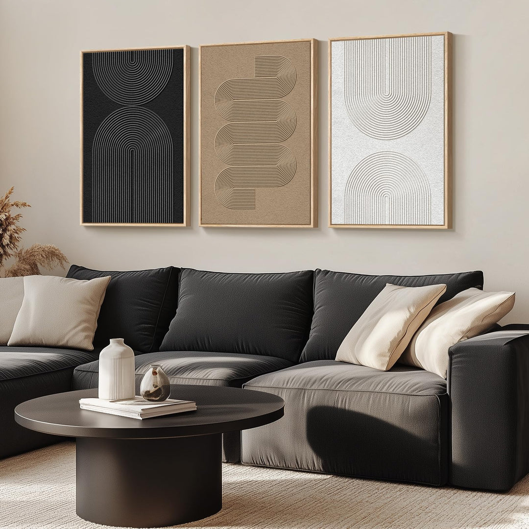 Cuspin 3-Piece Abstract Canvas Wall Art, 24x36 