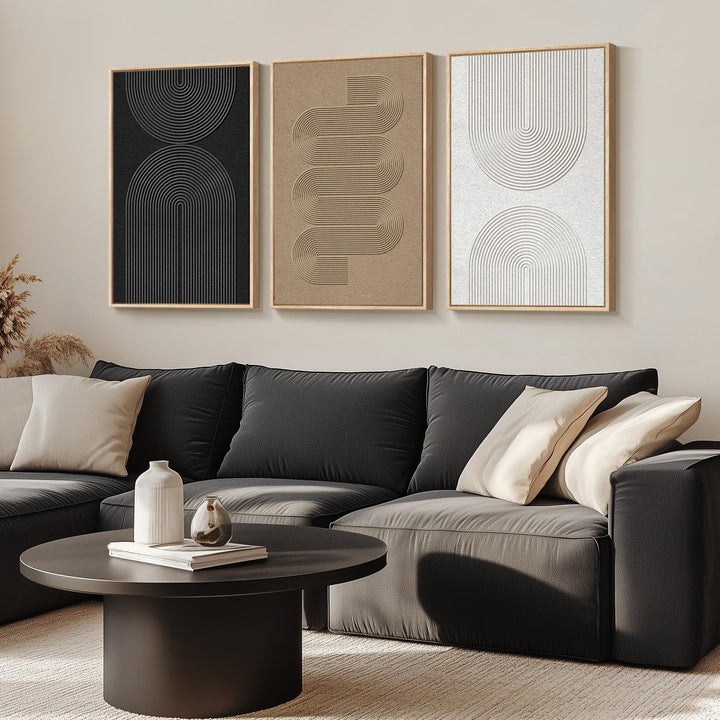 Cuspin 3-Piece Abstract Canvas Wall Art, 24x36 