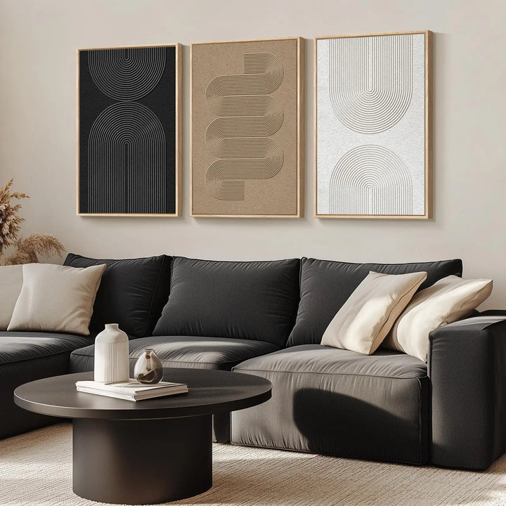 Cuspin 3-Piece Abstract Canvas Wall Art, 24x36 