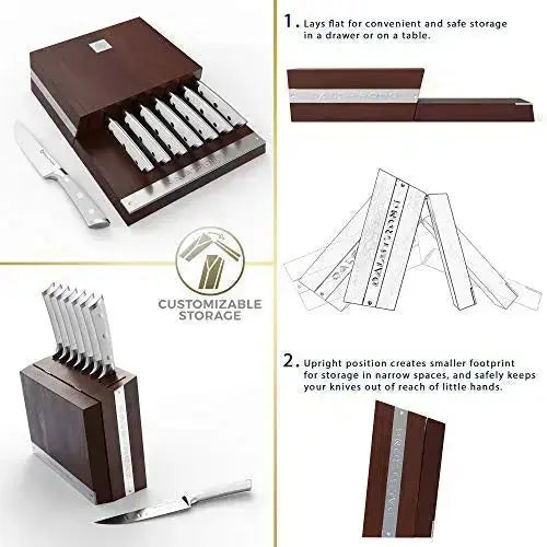 DALSTRONG Steak Knives Set with Folding Block, 8-Piece - Gladiator Series