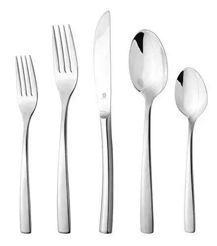 DANIALLI Flatware Modern Silverware 40-PC Set, Serves 8 - Stainless Steel