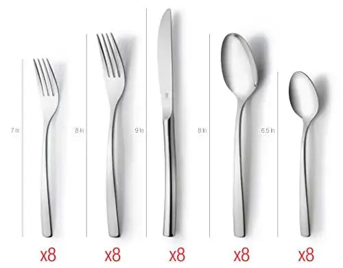 DANIALLI Flatware Modern Silverware 40-PC Set, Serves 8 - Stainless Steel