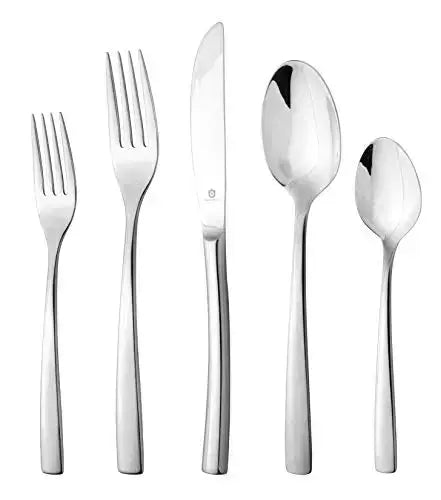 DANIALLI Flatware Modern Silverware 40-PC Set, Serves 8 - Stainless Steel