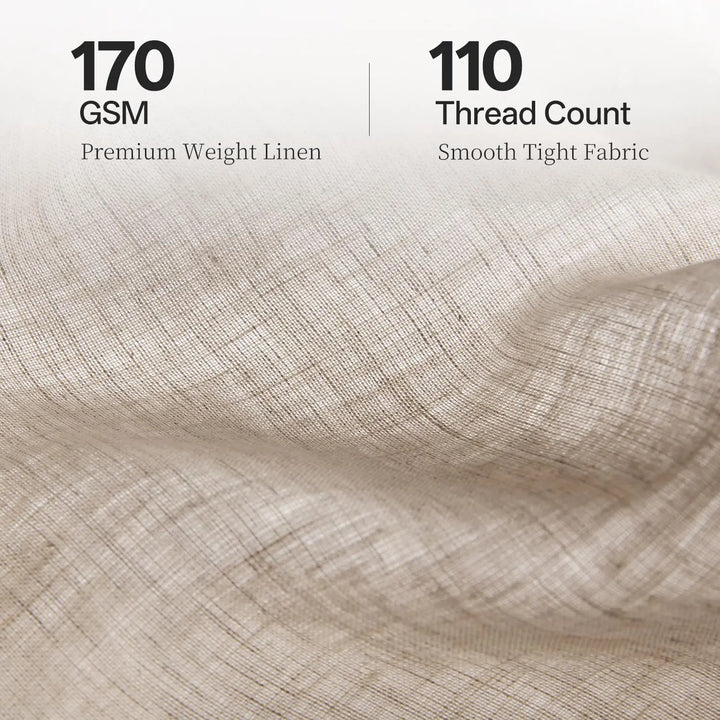 DAPU 100% French Linen Duvet Cover 3Pcs Set, 170GSM Linen Bedding, King