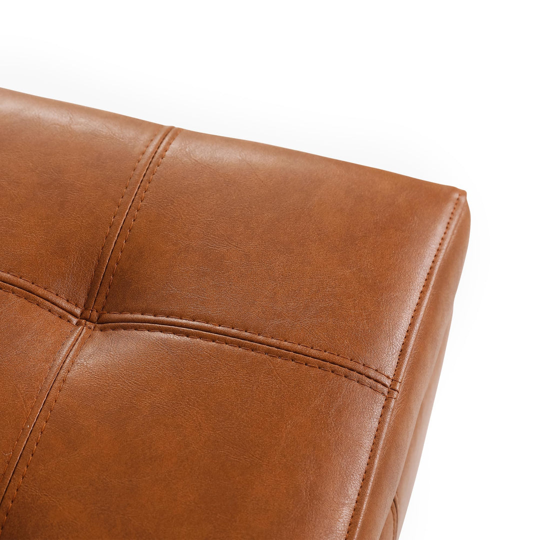 DECO DE VILLE 51 Inch Faux Leather Upholstered Ottoman with Storage 