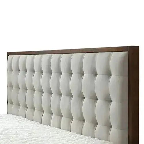 DG Casa Soloman Mid Century Modern Upholstered Platform Bed Frame - Beige