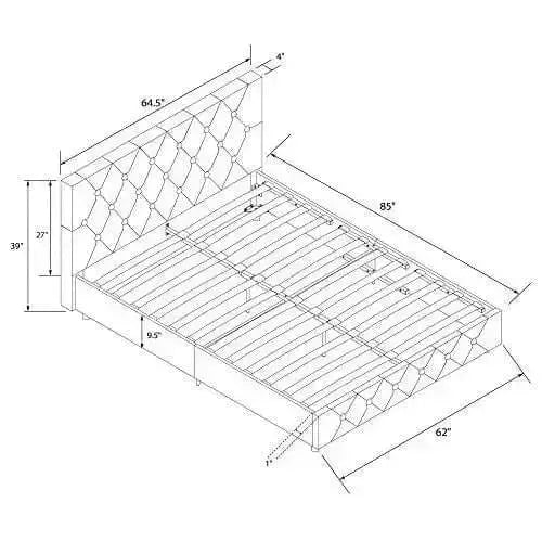 DHP Dakota Upholstered Platform Bed, Faux Leather - Camel