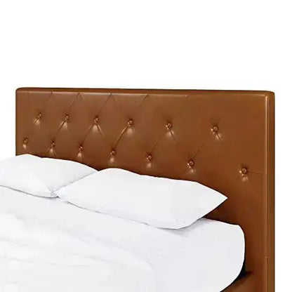 DHP Dakota Upholstered Platform Bed, Faux Leather - Camel