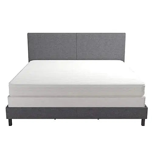 DHP Janford Upholstered Bed with Chic Design - Grey Linen