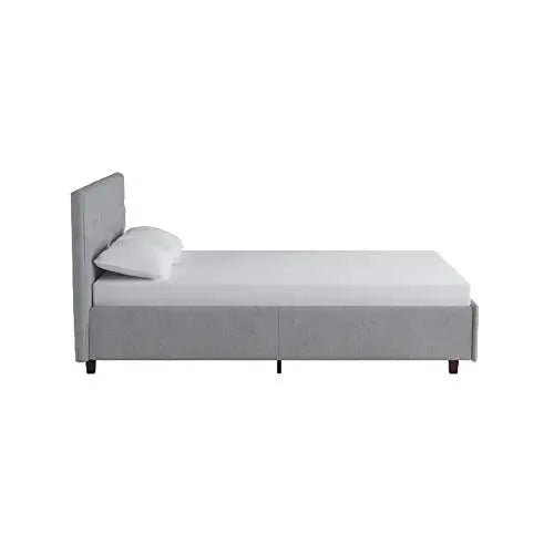 DHP Rose Linen Tufted Upholstered Platform Bed - Gray Linen