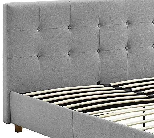 DHP Rose Linen Tufted Upholstered Platform Bed - Gray Linen