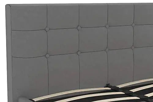 DHP Rose Linen Tufted Upholstered Platform Bed - Gray Linen