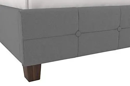 DHP Rose Linen Tufted Upholstered Platform Bed - Gray Linen