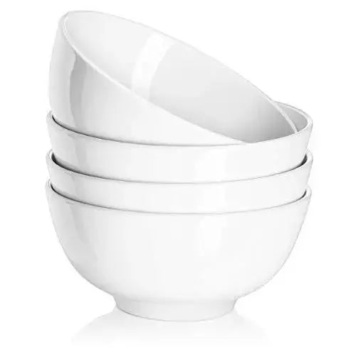 DOWAN White Ceramic Bowls 22 OZ, Set of 4 - White
