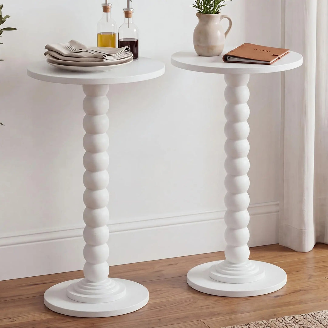 DUMOS Round Side Table, End Table, Nightstand for Bedroom Living Room 2Pack