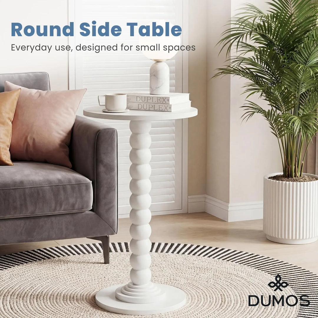 DUMOS Round Side Table, End Table, Nightstand for Bedroom Living Room 2Pack