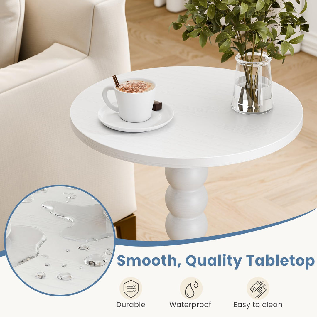 DUMOS Round Side Table, End Table, Nightstand for Bedroom Living Room 2Pack 