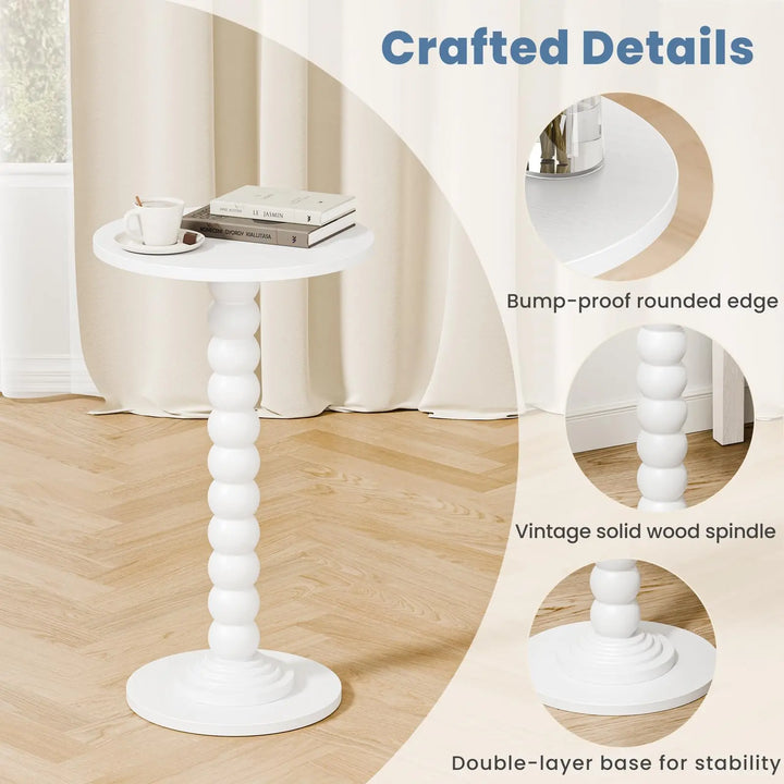 DUMOS Round Side Table, End Table, Nightstand for Bedroom Living Room 2Pack