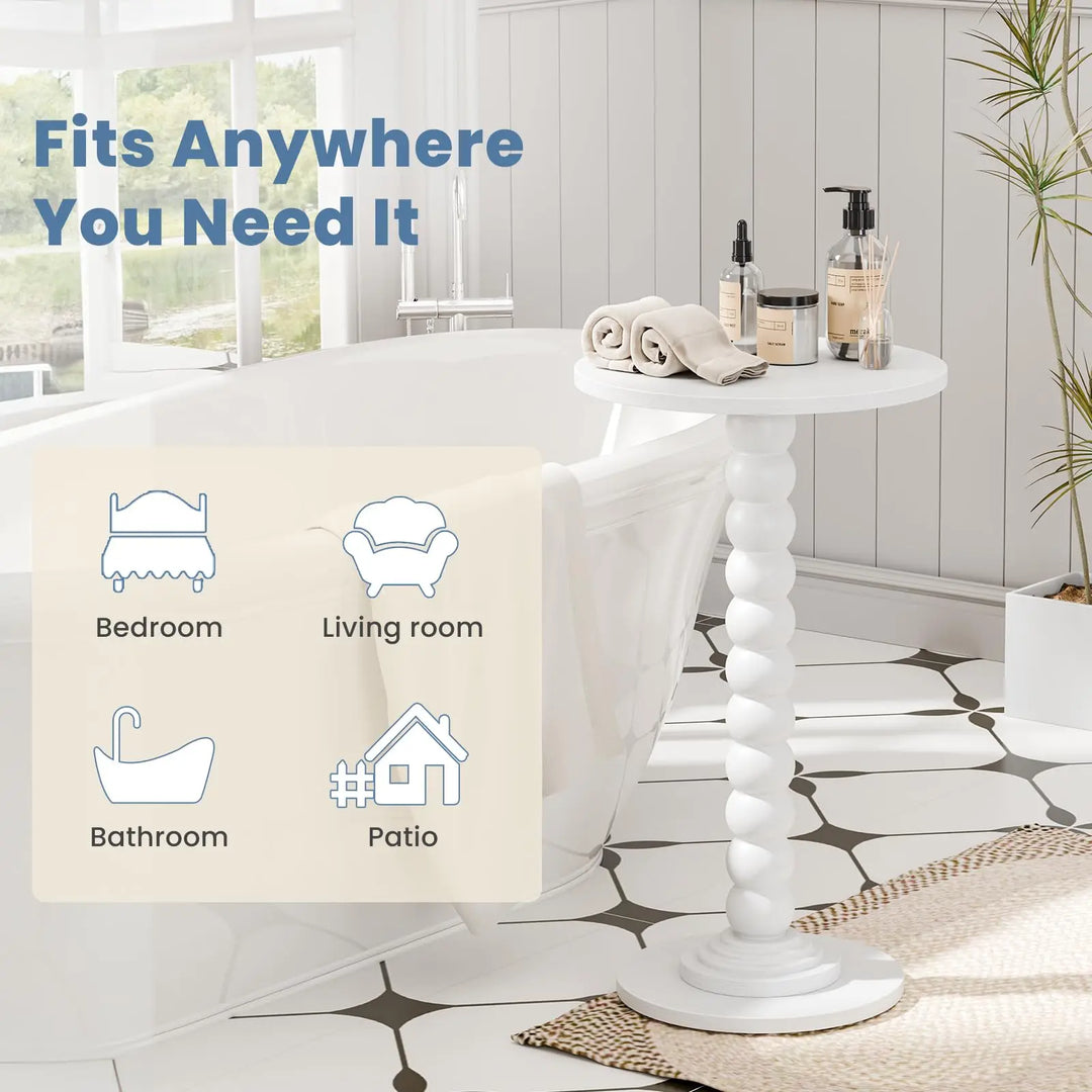 DUMOS Round Side Table, End Table, Nightstand for Bedroom Living Room 2Pack