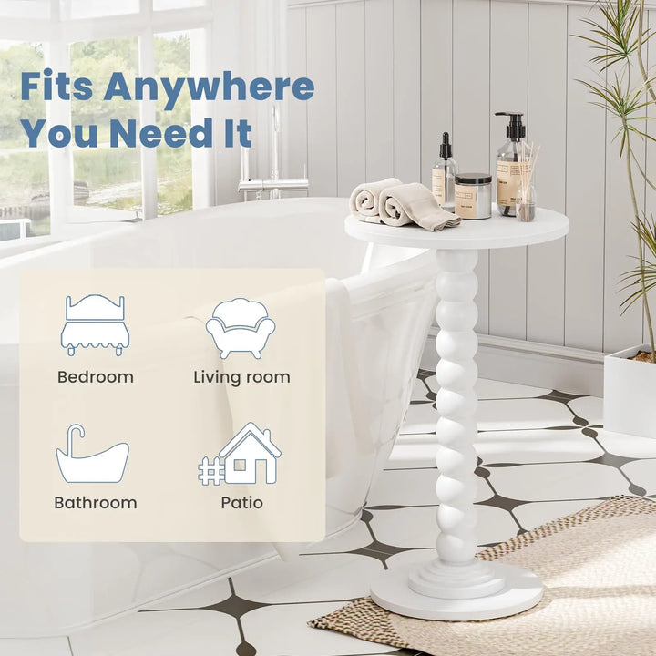 DUMOS Round Side Table, End Table, Nightstand for Bedroom Living Room 2Pack